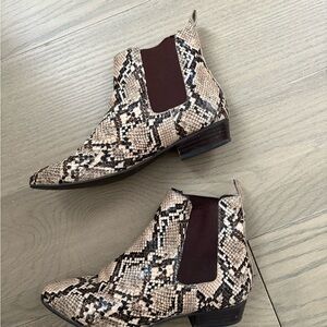 Design Lab Lord & Taylor Snakeskin Patterned Leather Ankle Boots